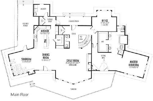 cedar homes the Yukon main floor plan