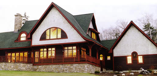 westminister custom home, timber frame, timber frame and log homes